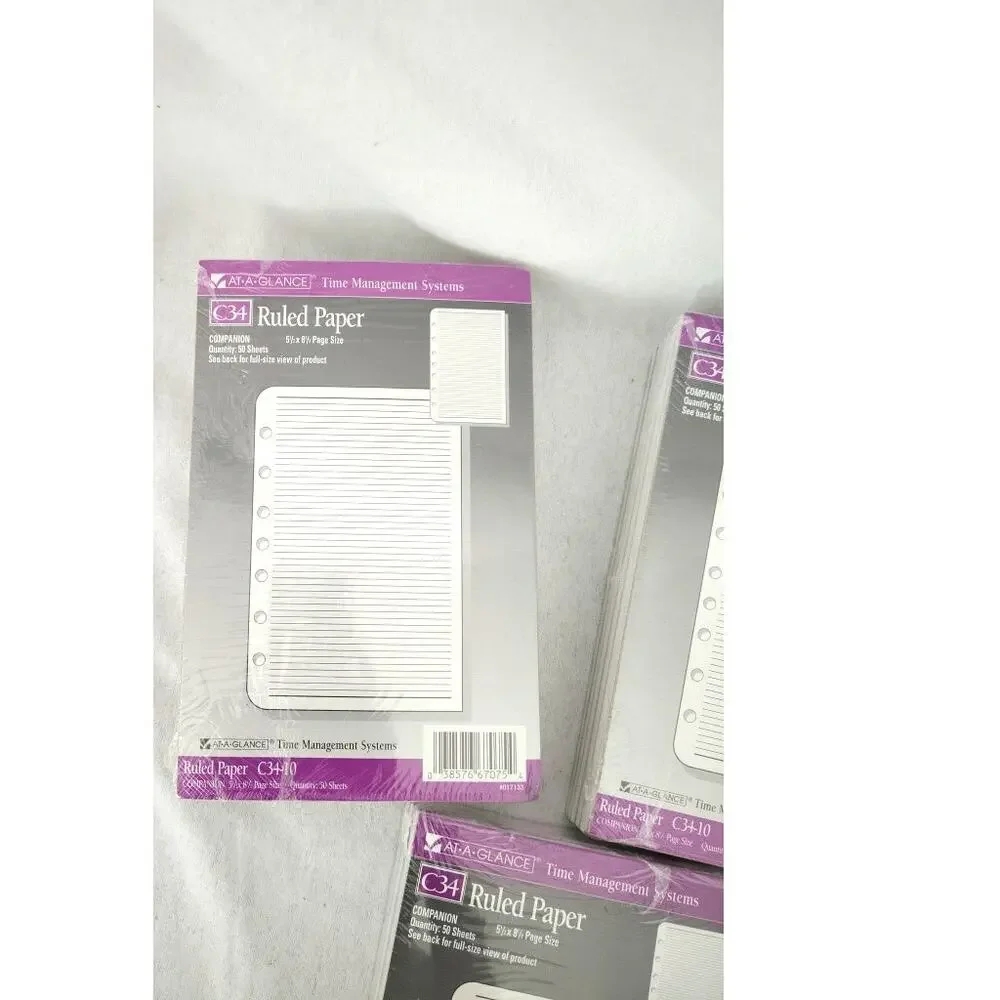 At A Glance Time Management Systems C34 Ruled Paper Refills 5.5